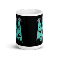 Dino Abduction 1 White glossy mug