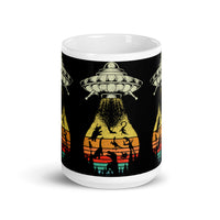 Dino Abduction 2 White glossy mug