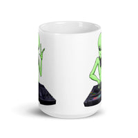 Alien DJ White glossy mug