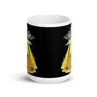 UFO Pyramids White glossy mug