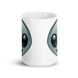 Alien Face White glossy mug