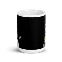 Fishing Alien White glossy mug