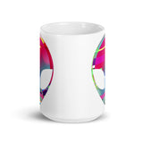 Colorful Alien Head White glossy mug