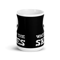 Watch the Skies White glossy mug