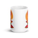 Alien Meditating White glossy mug