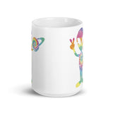 Alien Tie-dye White glossy mug