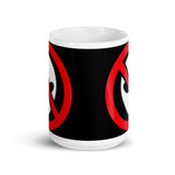 No Aliens White glossy mug