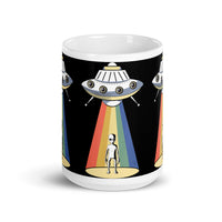 Alien Beam White glossy mug