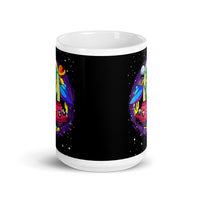 Alien in Spaceship White glossy mug