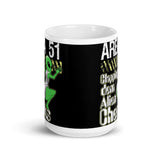 Clapping Dem Alien Cheeks White glossy mug