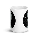 The Visitor White glossy mug