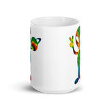 Tie-Dye Alien 2 White glossy mug