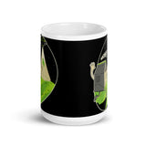 MOM! (Cow Abduction) White glossy mug