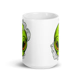 Weed Alien White glossy mug