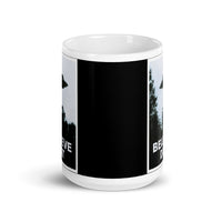 Believe Dat (UFO) White glossy mug