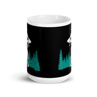 Bigfoot Alien Abduction White glossy mug