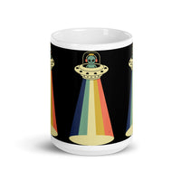 UFO Beam White glossy mug