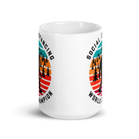 Social Distancing Champion (Bigfoot) 2 White glossy mug