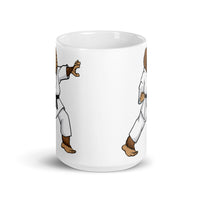 Karate Bigfoot White glossy mug