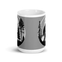 Bigfoot Full Moon White glossy mug