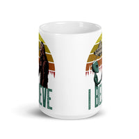 I Believe Cryptids White glossy mug