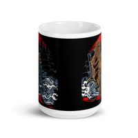 Bigfoot Biker White glossy mug