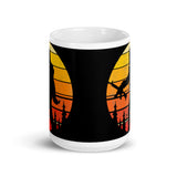 Bigfoot with Rifle White glossy mug