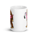 Bigfoot with Floaty White glossy mug