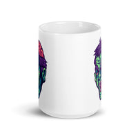 Scary Zombie Head White glossy mug