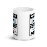 Talking About Anime White glossy mug