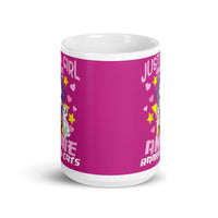 Just a Girl Who Loves Anime, Ramen, & Cats White glossy mug