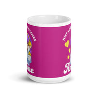 Just a Girl Who Loves Anime White glossy mug