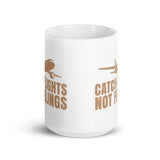 Catch Flights Not Feelings 3 White glossy mug