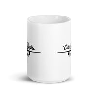 Catch Flights Not Feelings 22 White glossy mug