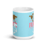 Catch Flights Not Feelings 29 White glossy mug