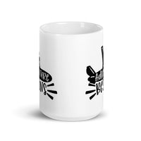 Adventure Begins White glossy mug