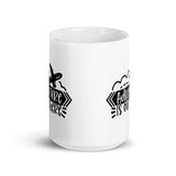 Adventure is Out There White glossy mug