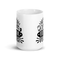 Explorer, Dream, Discover White glossy mug