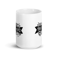 Go Where You Feel Most Alive White glossy mug