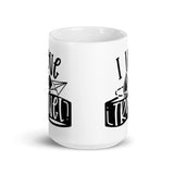 I Love to Travel White glossy mug