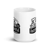 Let's Explore this Awesome World White glossy mug