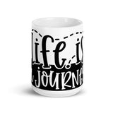 Life is a Journey 2 White glossy mug