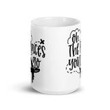 Oh the Places You Will Go White glossy mug