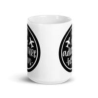 The Adventure Begins White glossy mug