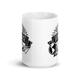 Travel to Live White glossy mug