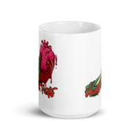 Hearts Not Parts White glossy mug