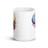 Watercolor Skull 3 White glossy mug