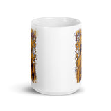 Pray Skull White glossy mug