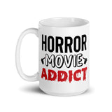 Horror Movie Addict White glossy mug