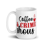 Coffee & Crime Shows White glossy mug